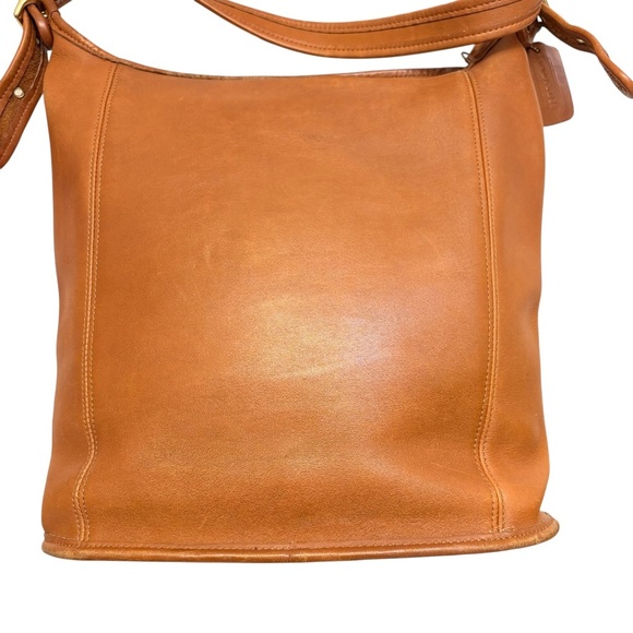 COACH (# 9060) “Legacy Slim Duffle Sac” British Tan brown Leather Shoulder Bag - Picture 3 of 10